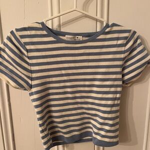 Primark Navy and Cream Striped Kids Tee